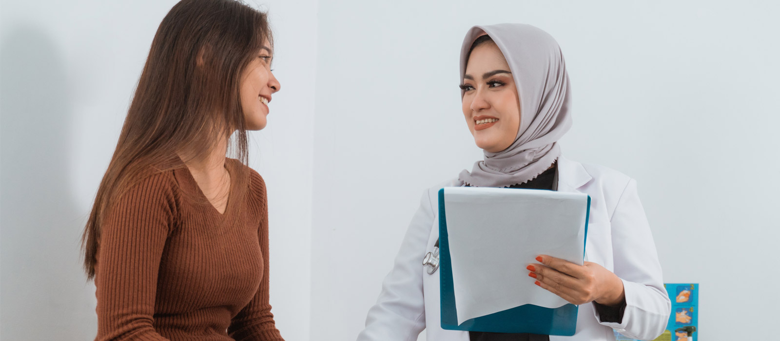 female provider and patient