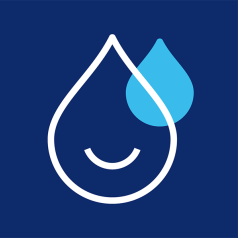 blood drop icon blue background